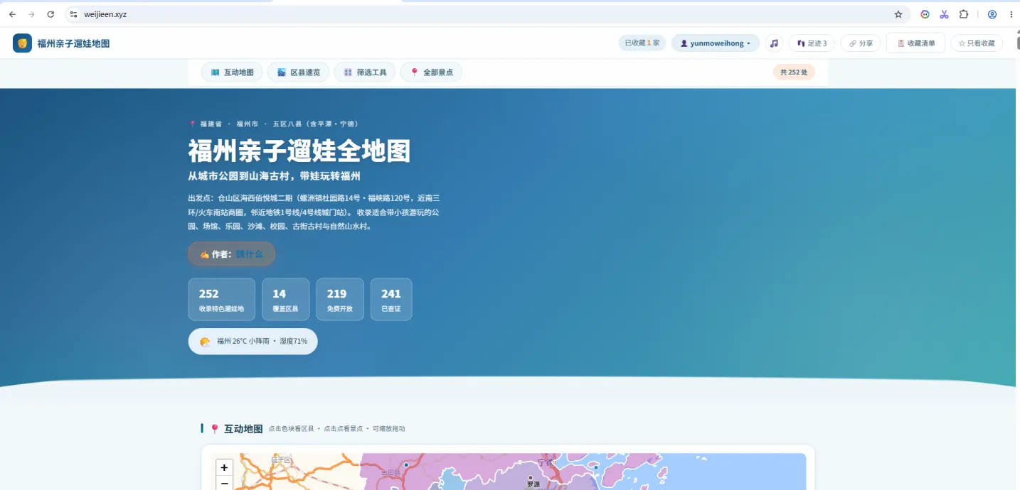 不会写代码的宝爸，用灵犀3天从0做出了「福州亲子遛娃全地图」小程序效果图 1