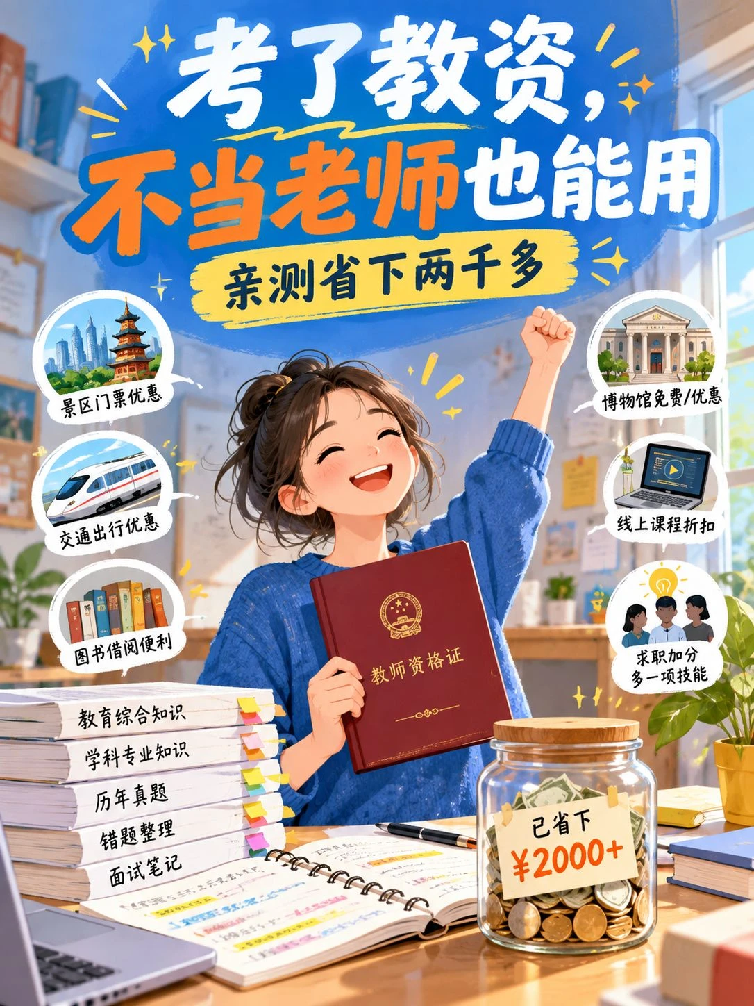 考了教资没当老师？照样薅，亲测省2000+